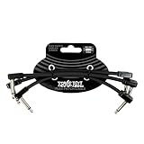 ERNIE BALL アーニーボール ギター/ベース用 パッチケーブル Flex Patch Cables 6444 ブラック 6インチ 15cm 3Pack