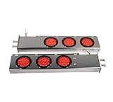 Mytee Products 30' Stainless Steel Spring-Loaded Mud Flap Hanger Light Bar w/LED Lights for Semi Trucks - 2-1/2' Bolt Spacing Light Bar Tail Light Box for Trucks & Trailers