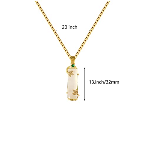 Jade Crystal Necklace with 18K Gold Plated Jade Pendants for Women2