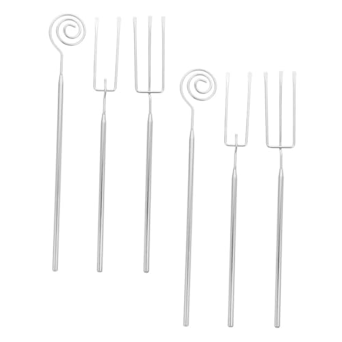 CIYODO 6 pièces Fourchettes Fondue Acier Inoxydable Manche Long Résistant Chaleur Ustensiles pour Fondue Au Fromage et Chocolat Accessoires pour Barbecue et Fête