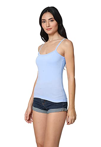 Image of Good Connection Women's Spaghetti Straps Plain Cotton Camisole Slip Seamless Tank Top