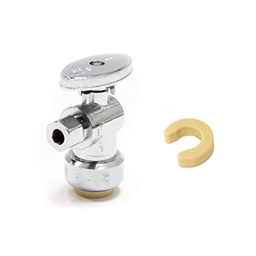Image of 2PC EFIELD Push Fit Angle Stop Valve,1 /2 Push x 3 /8 Inch Compression