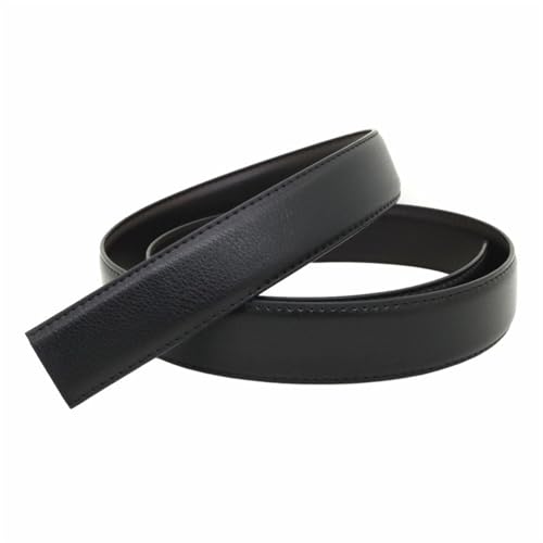 Image of ECOMISTIQ33mm Faux Leather Belt Strap Only, Replacement Waist Belt with Pre-Punched Holes, Formal Dress Belt Strap for Men & Women, Durable Buckle Belt, Adjustable DIY Repair Accessory, Black