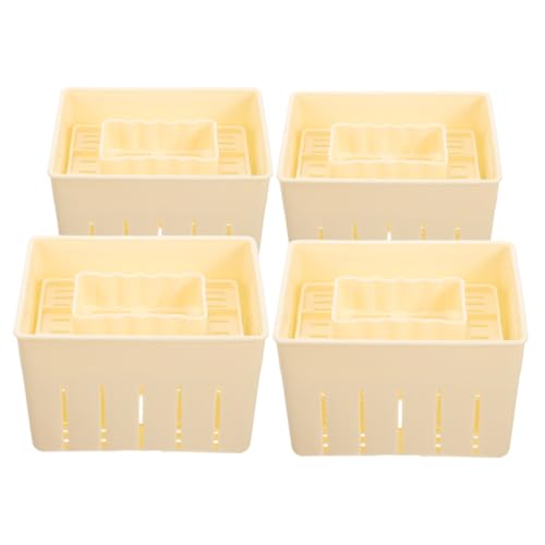 PRETYZOOM 4pcs Tofu Press Tool Bean Curd Presser Compact Cheese Mold Maker for Homemade Tofu Easy Kitchen for and Cheese Making