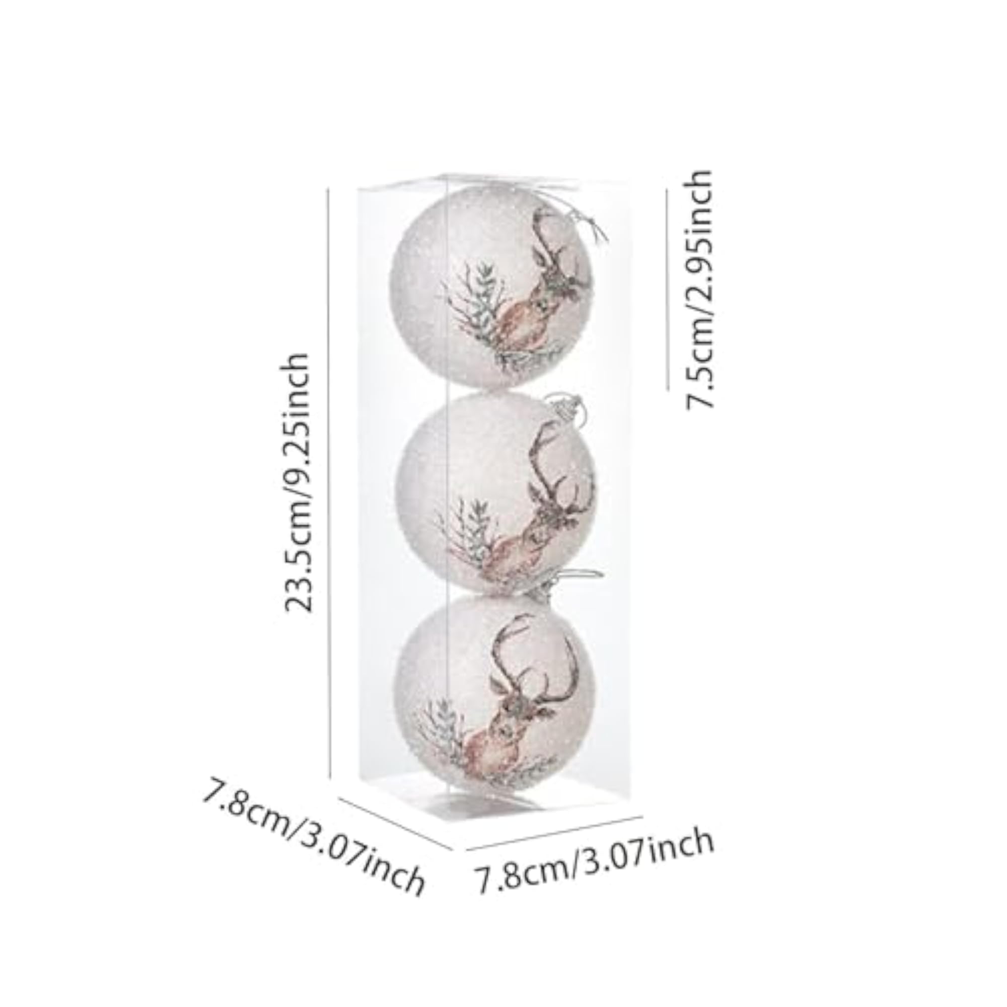 3 Pieces Christmas Ball Ornaments for Wedding Decor
