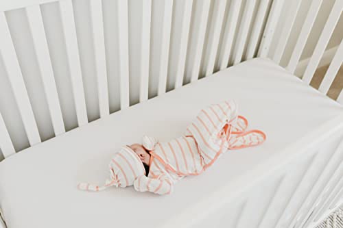 Image of Copper Pearl Baby Beanie Hat Top Knot Stretchy Soft Lainey