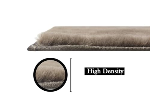 Image of Rabbit Fur Area Rug 6x8 Ft | Super Soft Plush Carpet with Anti-Slip Backing | Washable Luxury Rug for Bedroom, Living Room & Home Decor