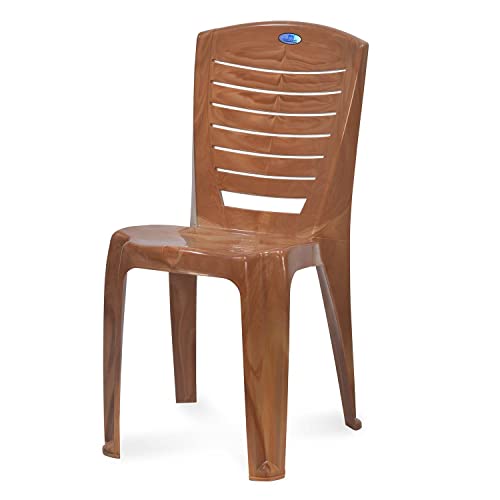 Image of Nilkamal Plastic Chair for Living room |Set of 2 | 3 Year Warranty | For Home, Living Room, Outdoor | Pear Wood Colour | CHR4025