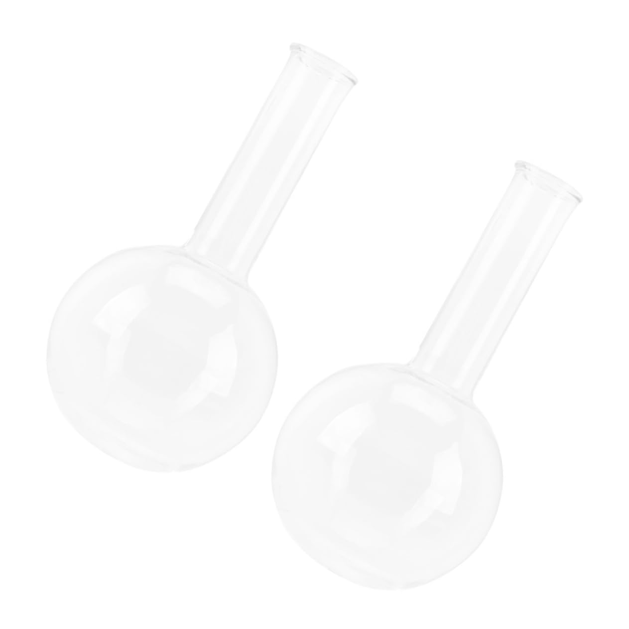 2 Matraces de Fondo Redondo de Vidrio de Cuello Corto | Experimentos Químicos, Uso Escolar Laboratorio, Apto para Principiantes y Estudiantes