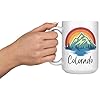 Colorado Mug – 15oz White Ceramic Coffee Cup with Mountain and Sunset Design – Colorado Souvenir Gift – Scenic Nature Travel Mug for Outdoors Lovers #1