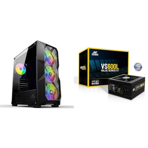 Image of Ant Esports ICE- 300 Mesh V2 Mid-Tower Computer Case /Gaming Cabinet - Black | Support ATX, Micro-ATX