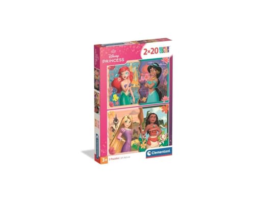 Clementoni - Puzzle Infantil 2X20 Piezas Walt Disney Princess, Puzzle Infantil Walt Disney Princess, 24092