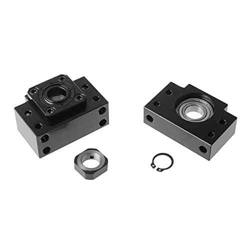 ANWOK 2pcs Ballscrew End Supports 1pcs BK10 Fixed Side + 1pcs BF10 for CNC Router Parts RM / SFU1204 Ballscrew 1204 Ball Screw Bearing Block Bracket