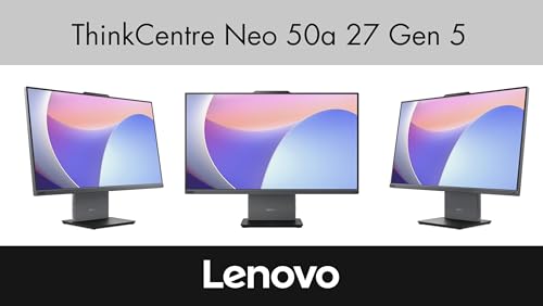 Image of Lenovo ThinkCentre Neo 50a Business All-in-One 27 inch IPS FHD Display (Intel i5-13420H, 16GB DDR5, 1TB PCIe SSD, Intel UHD, WiFi 6, Webcam, Bluetooth 5.4, Win 11 Home) w /DKZ USB Port Expander