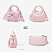 Small Purses for Women Crossbody Bag, Vegan Leather Crossbody Purses and Handbags with Top Carry Handle and Cute Bow Knot(Pink)