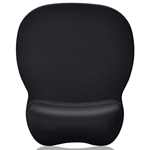 KTRIO Alfombrilla de ratón Gel ergonómica con reposamuñecas de Gel para aliviar el Dolor, con Base de Goma Antideslizante para computadora y Oficina, Nero Cover