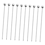 Veemoon 10 piezas Palillos Cóctel Reutilizables de Acero Inoxidable Resistentes para Frutas Aperitivos Bar Fiestas Hogar