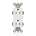 Leviton M1626-W Lev-Lok Modular Wiring Device 15-Amp, 125-Volt, Decora Plus Duplex Receptacle, Commercial Grade, Straight Blade, Self Grounding, White