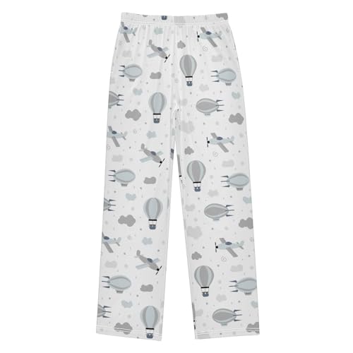 Boys' Pants Hot Air Balloon Plane Cartoon Long Bottoms Jogger Pants Elastic Waist Trousers with Pockets S-XL