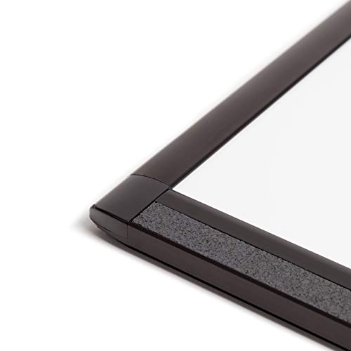 U Brands PINIT Magnetic Dry Erase White Board, Black Aluminum Frame with Pin Strips Across The Top and Bottom (24" W x 18" H) - Thumbnail 2
