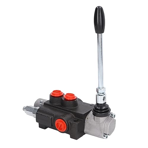 Válvula de Control Direccional Hidráulica, Juego de Válvula de Control de Flujo Hidráulico, 1 Carrete, Doble Efecto, con Manija de Control de Varilla de Alivio Ajustable, Válvula