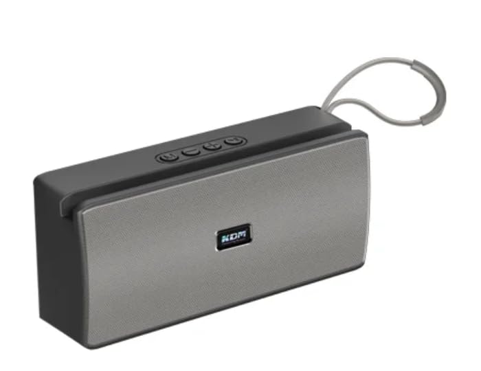 KDM 99 Rhythm Portable Bluetooth Speaker with Mobile Stand, 10W (5W×2) Super Bass, TWS Pairing, FM Radio, Hanging Strap, 6H Playtime, Type-C Charging,Grey-image-9