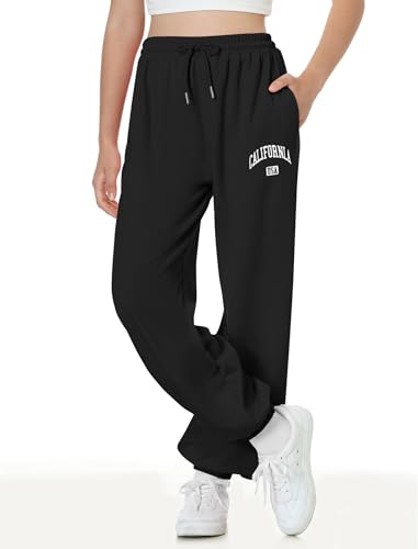 Image of EXARUS 3 Pack Girls Sweatpants Joggers Teen Sweat Pants Wide Leg