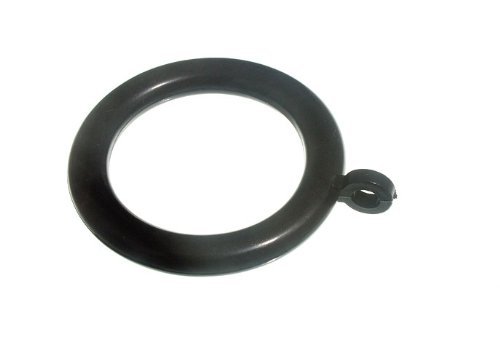 Anneau pour tringle à rideau noir en plastique 37mm lot de 24