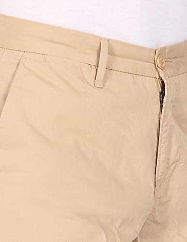 Image of U.S. Polo Assn. Men Light Khaki Flat Front Slim Fit Regular Shorts