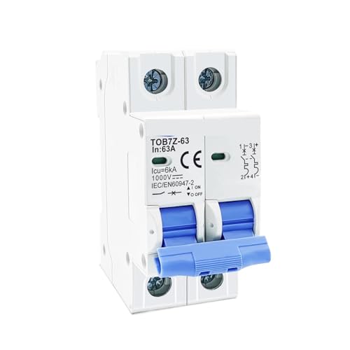 Disyuntor solar CC 1000V de alta resistencia eléctrica y aislamiento térmico 10A 2P