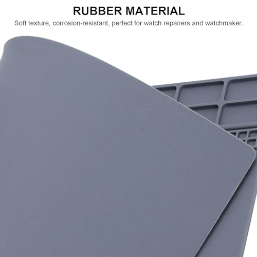 Kodrily Electronics Work Mat, Soft Rubber Watch Repair Mat, Non Slip Watch Repair Work Pad, 13.8 x 9.8 Inch Watch Repair Table Mat Watchmaker Tools Maintenance Accessory, Gray 1Pcs - Image 5