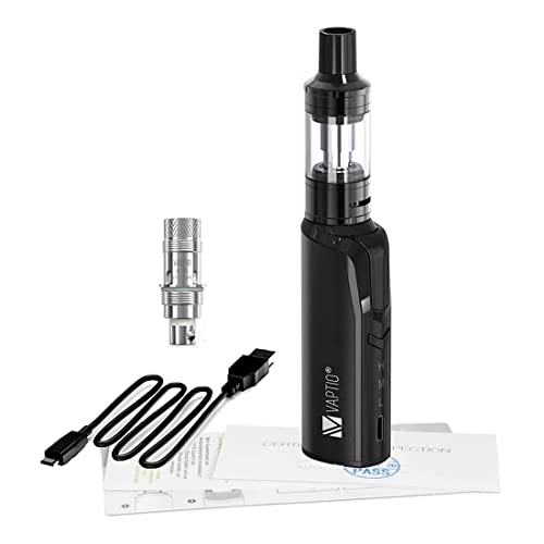 Vape Pen 30W Mod Vaptio COSMO Kit con 1500mAh Vape Mod 2,0ml Tank Dual Coils COSMO Cigarrillo electrónico Vape Starter Kit No E Liquid No Nicotine (Negro)