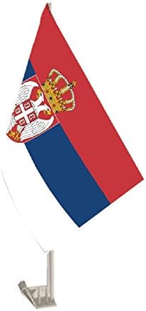 K's Novelties 12x18 Set of 12 Serbia Country Car Vehicle 12"x18" Flag image 2