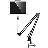 【Estable y resistente】: el soporte de la tableta de escritorio está equipado con un brazo de metal ajustable con una longitud total de 70 cm, que puede garantizar la perfecta estabilidad de todos los equipos en posición horizontal o vertical.
