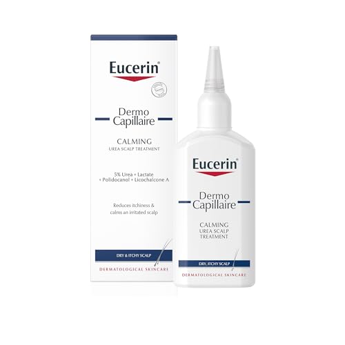 Eucerin DermoCapillaire Calming Urea Scalp Treatment 100ml Intensive After Shower Leave-In Hair Serum Psoriasis Scalp Treatment for Itchy Flaky Dry Scalp Hydrating and Soothing Scalp Serum