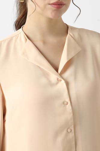 Image of Van Heusen Women Polyester Regular Fit Solid Full Sleeve Casual Shirt