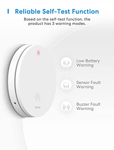 Détecteur de Fumée Mini avec la Pile de 10 Ans, Détecteur de Fumée Certifié en 14604 avec Bouton de Test, Alarme Incendie avec Capteur Photoélectrique pour Le Salon, la Chambre et Le Couloir – Image 4