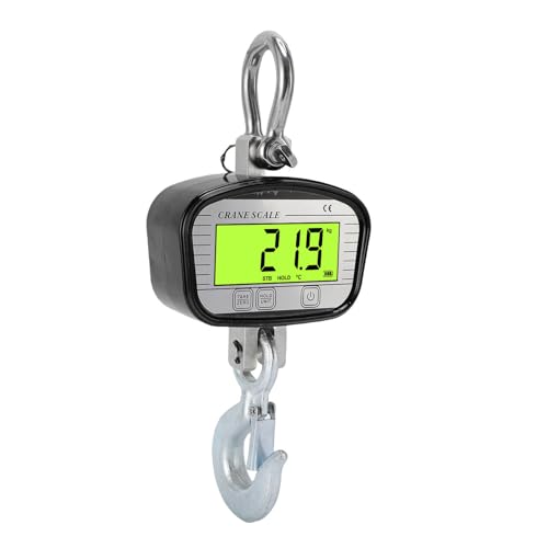 Thonlai Báscula de Grúa Digital, Báscula Electrónica Retroiluminada LCD OIML Clase 3 de Alta Precisión con Control Remoto para Construcción de Fábricas Agrícolas (1500KG)