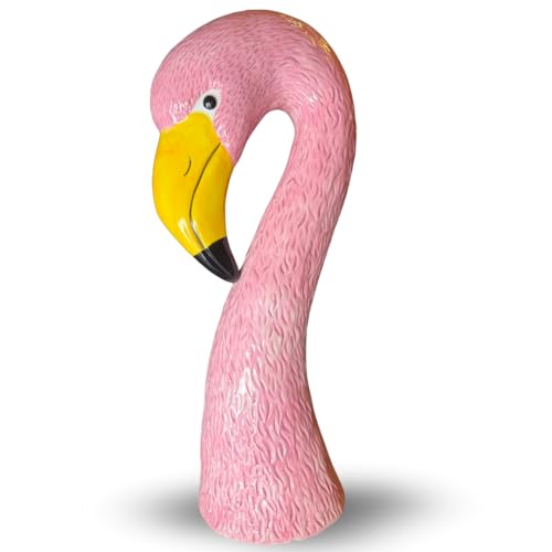 PeachiiPitt Ceramic Flamingo Vase Large - 14" Tall Pastel Pink