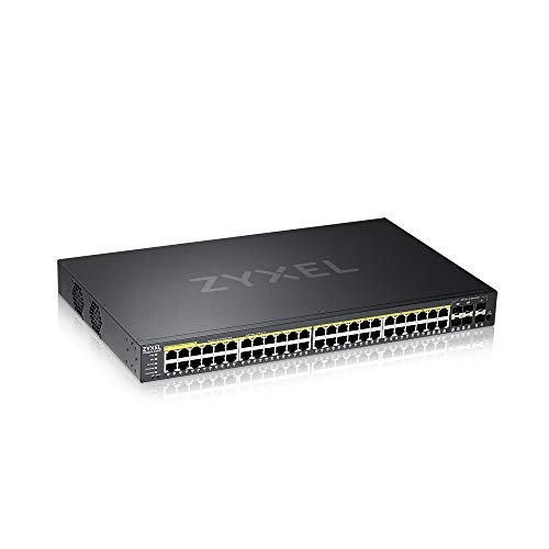 Image of Zyxel 48-Port Gigabit Switch | Layer 2 Managed | PoE+ @ 375 Watt Budget | 4x Gigabit Combo Ports | 2x SFP | Hybrid Cloud Mode [GS2220-50HP]