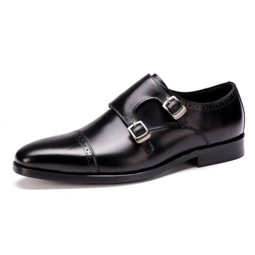 Men's Double Buckle Dress Oxford Shoes, Men's Dress Shoes Oxfords Slip on Shoes Comfortable Business Dress Shoes for Work, Prom Office Footwear