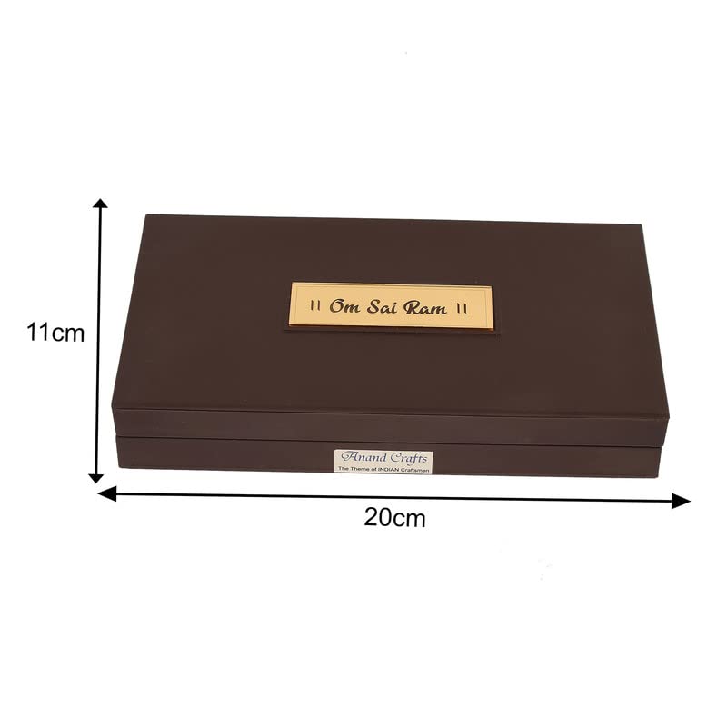 JAIPUR ACE Shirdi Sai Baba Gold Plated Charan Paduka Yantra for Health, Wealth, Prosperity & Success with Wooden Box for House Warming and Gift