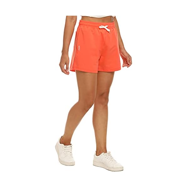 JINSHI-Women-Casual-Lounge-Shorts-Elastic-Waist-Shorts-for-OutdoorsCamping-Comfy-Snug-Bottoms-Running-Shorts JINSHI Women Sportswear Shorts,Athletic Bottoms, Running Athletic Jersey Shorts with Inner Pocket, Orange, XS
