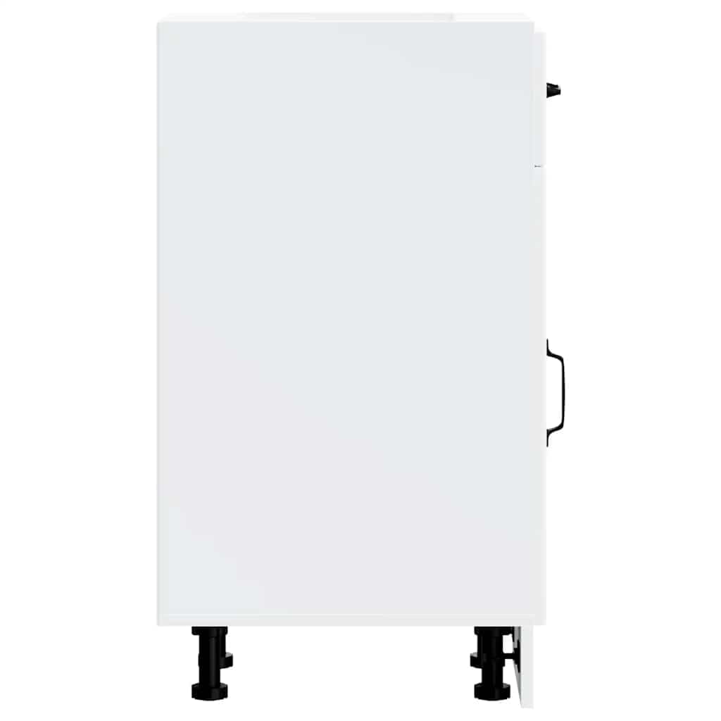 Küchen-Unterschrank Lucca Weiß, Holzwerkstoff, 30x46x81,5 cm, langlebig, feuchtigkeitsbeständig, verstellbare Füße, viel Stauraum für Geschirr und Kochutensilien