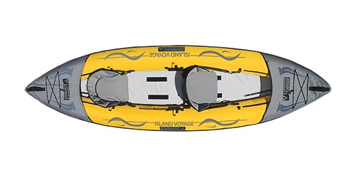 Image of Advanced Elements - Island Voyage 2 Inflatable Kayak - Recreational Convertible Kayak - for 1 or 2 Person - 11 ft - Yellow