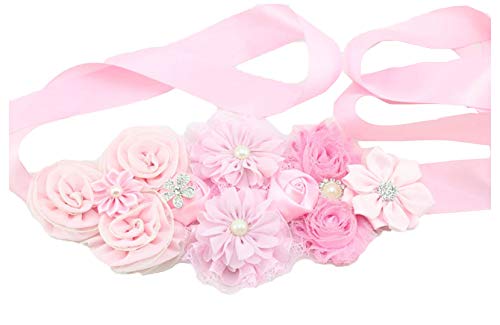 Maternity Romantic Flowers Sash Pregnancy Bridal Sash Belt Dress Accessories