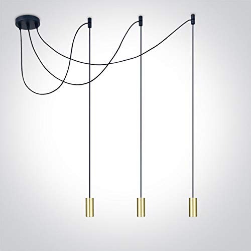 ONE Light - 63124B/BBS - Ciondolo in ottone spazzolato, 20 W, 3 x E27