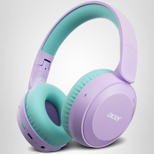 Acer OHR668 Wireless Kids Headphones (Purple/Green) — 85/94dB Safe, 60-Hour Battery — view 9
