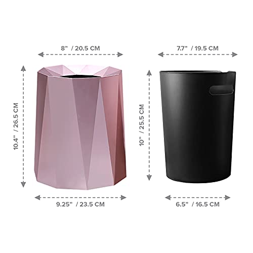 Caneca de basura geométrica abierta 8 L rosa dorado miniatura 2