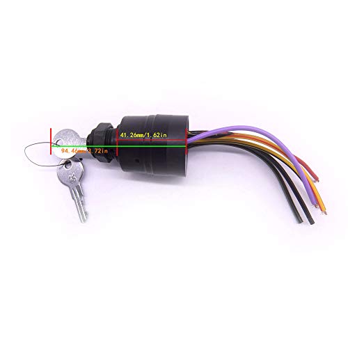 Boat Engine 87-17009A2 Starter Ignition Switch for Mercury Marine Mercruiser Quicksilver Outboard Motor Control Box, 3 Position, 6 Wire, fits Sierra MP41070-2 - Thumbnail 2